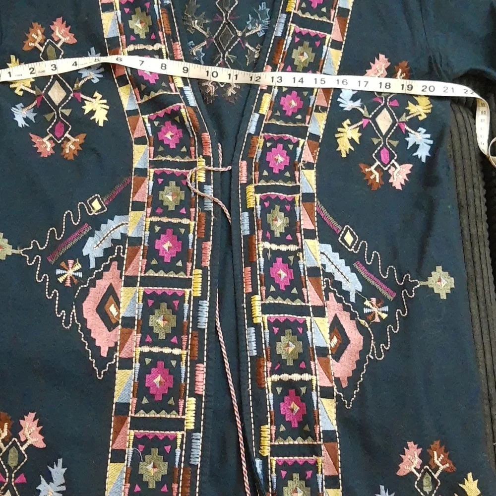 Zara 3/5 Navy Embroidered Jacket Size S - Picture 7 of 7
